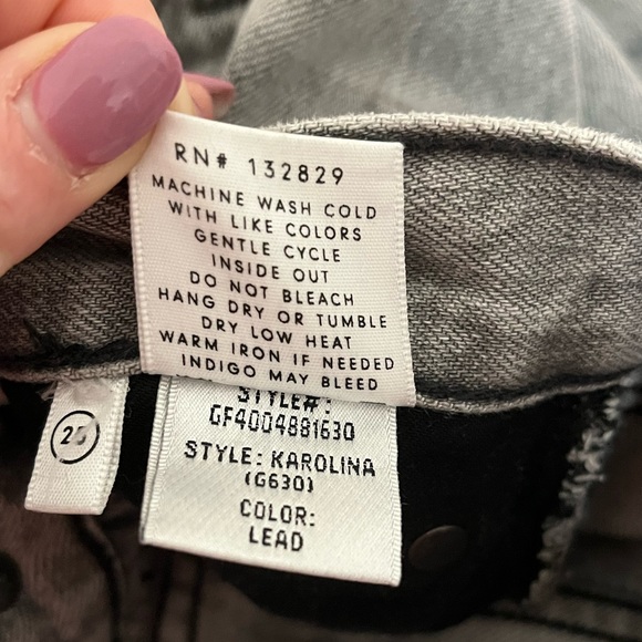 GRLFRND The Karolina High Rise Distressed Ripped Jeans in Lead Size 25 - Picture 10 of 12